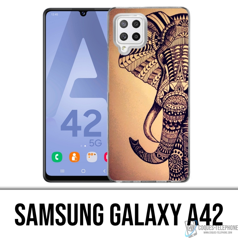 Custodia per Samsung Galaxy A42 - Elefante azteco vintage