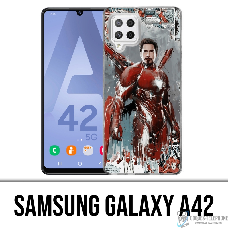 Coque Samsung Galaxy A42 - Iron Man Comics Splash