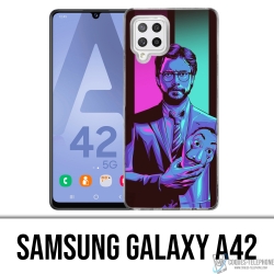 Custodia per Samsung Galaxy A42 - La Casa De Papel - Professor Neon