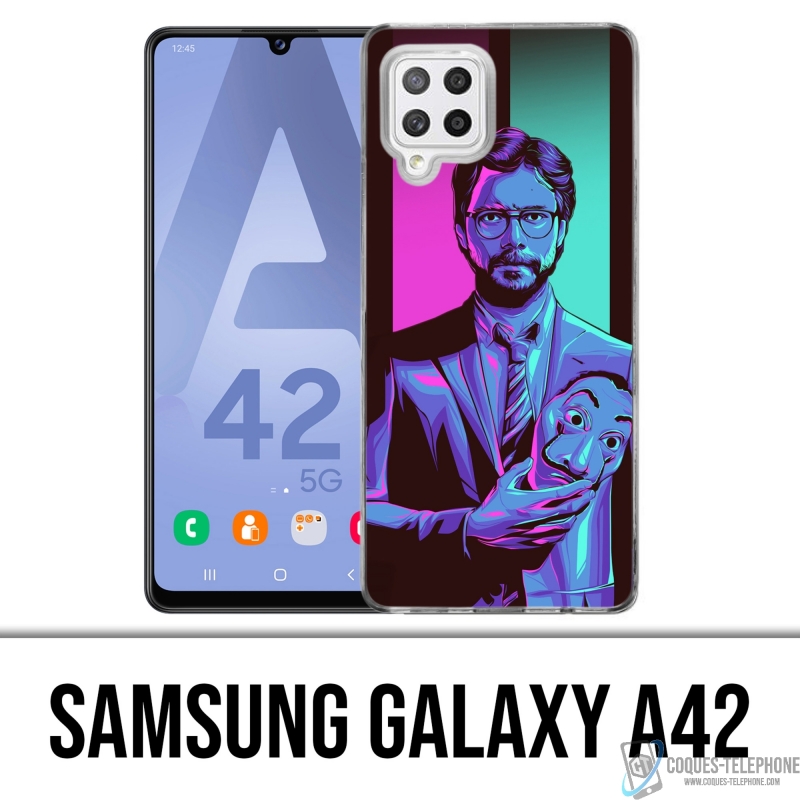 Coque Samsung Galaxy A42 - La Casa De Papel - Professeur Neon