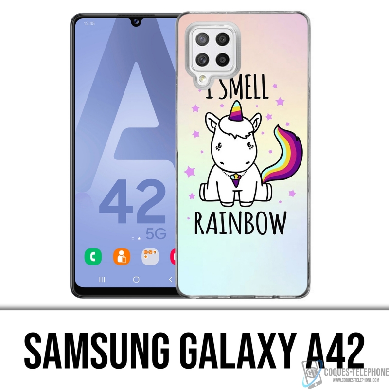 Coque Samsung Galaxy A42 - Licorne I Smell Raimbow