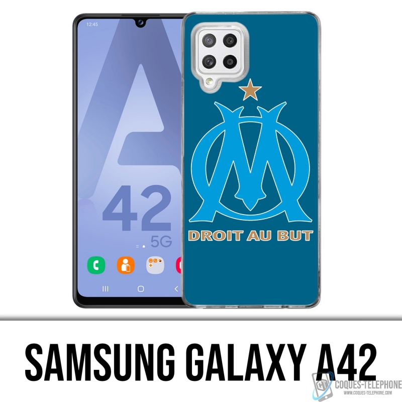 Coque Samsung Galaxy A42 - Logo Om Marseille Big Fond Bleu