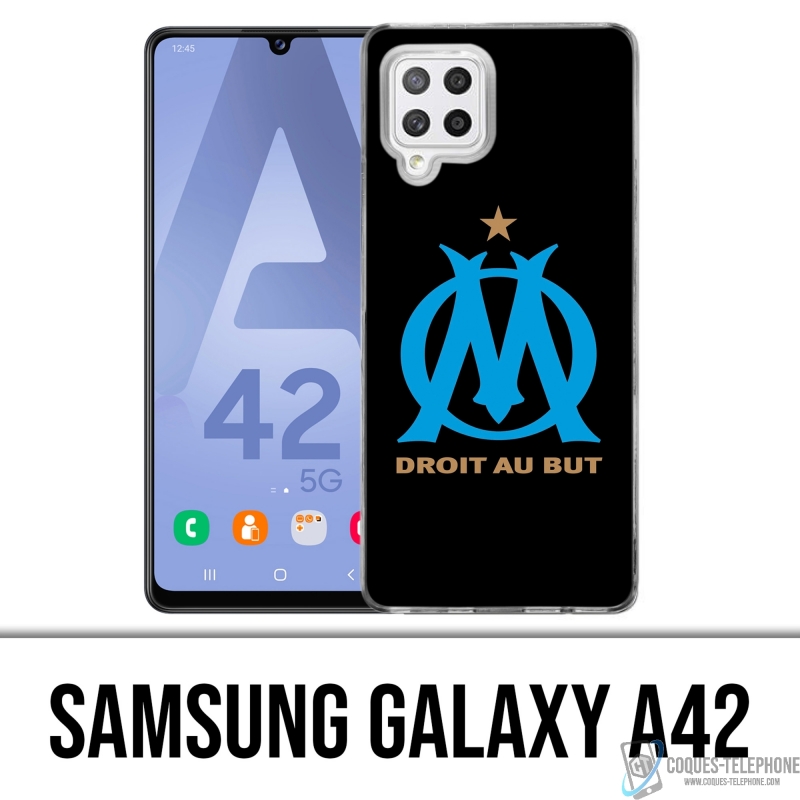 Coque Samsung Galaxy A42 - Logo Om Marseille Noir