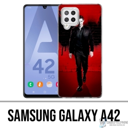 Custodia per Samsung Galaxy A42 - Lucifer Wings Wall