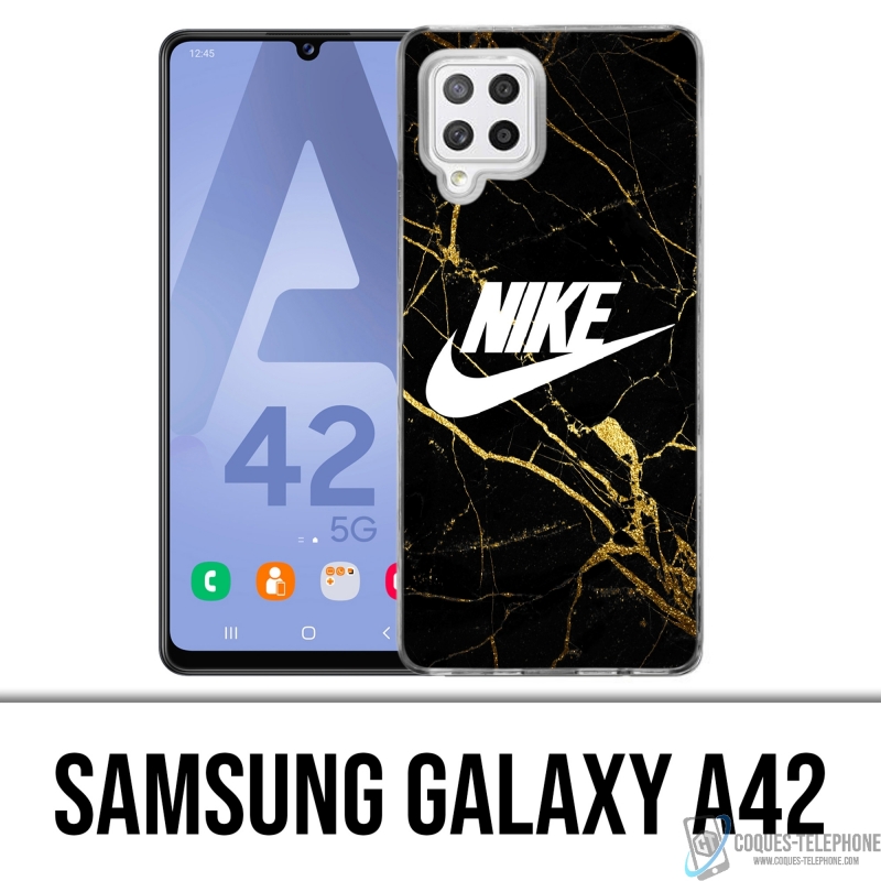 Funda Samsung Galaxy A42 - Nike Logo Gold Marble