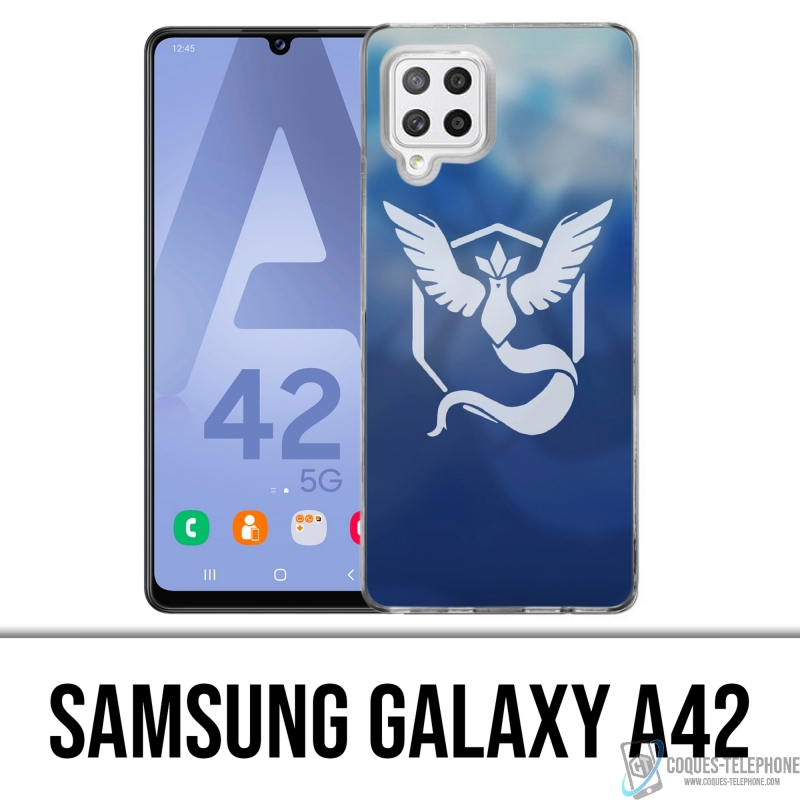 Coque Samsung Galaxy A42 - Pokémon Go Team Bleue Grunge