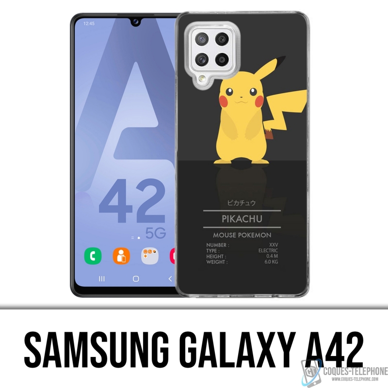 Custodia per Samsung Galaxy A42 - Carta d'identità Pokémon Pikachu