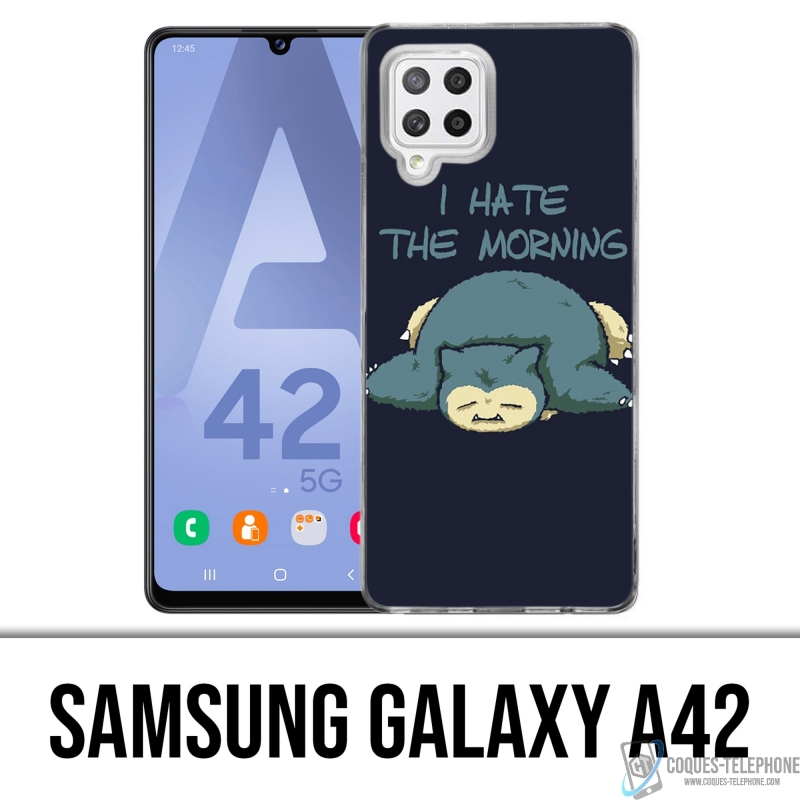 Custodia per Samsung Galaxy A42 - Pokémon Snorlax Hate Morning