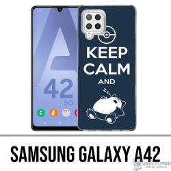 Funda Samsung Galaxy A42 - Pokémon Snorlax Keep Calm