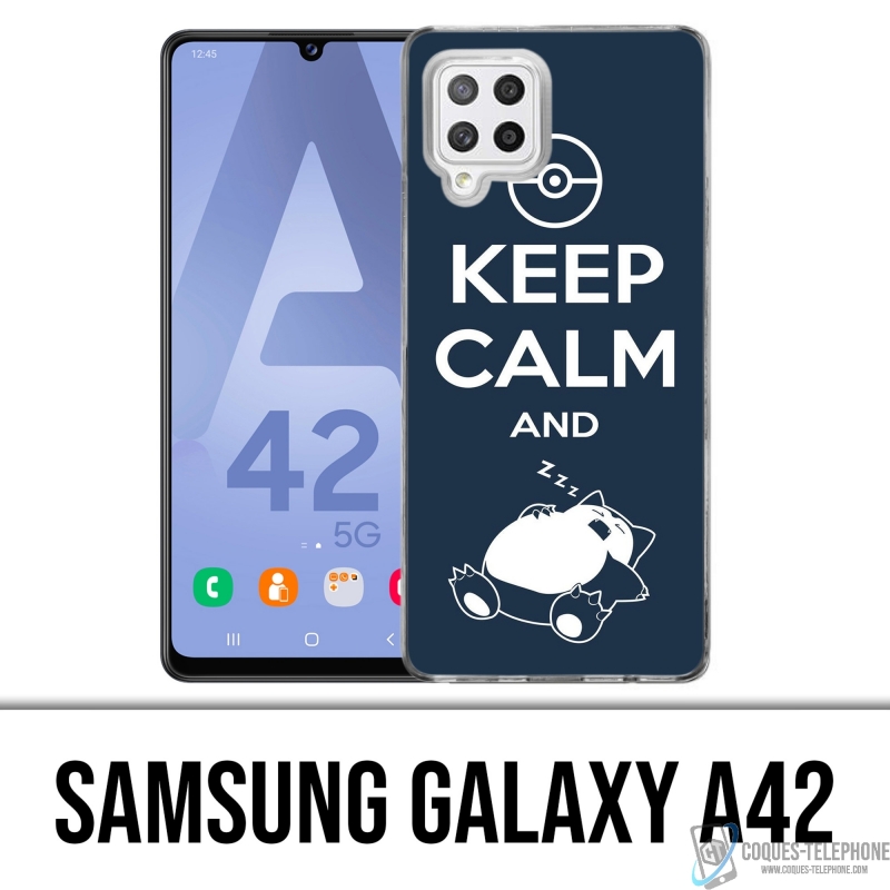 Coque Samsung Galaxy A42 - Pokémon Ronflex Keep Calm