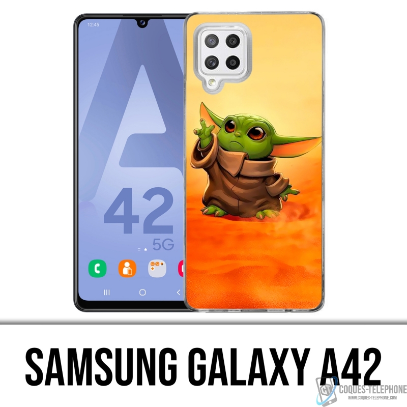 Custodia per Samsung Galaxy A42 - Star Wars Baby Yoda Fanart