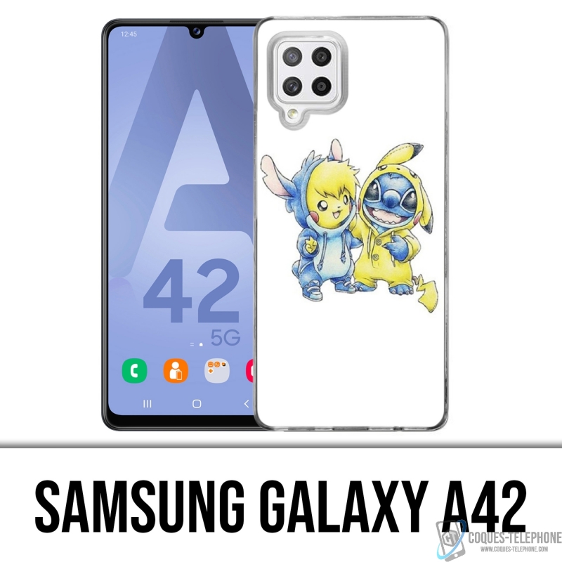 Samsung Galaxy A42 Case - Stitch Pikachu Baby