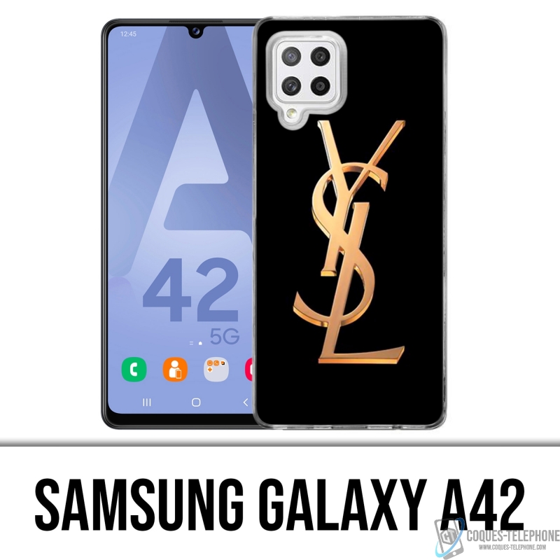 Custodia per Samsung Galaxy A42 - Ysl Logo dorato Yves Saint Laurent