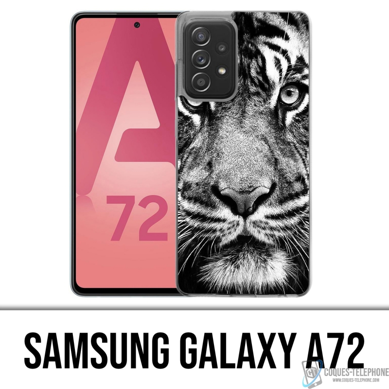 Samsung Galaxy A72 Case - Schwarzweiss-Tiger