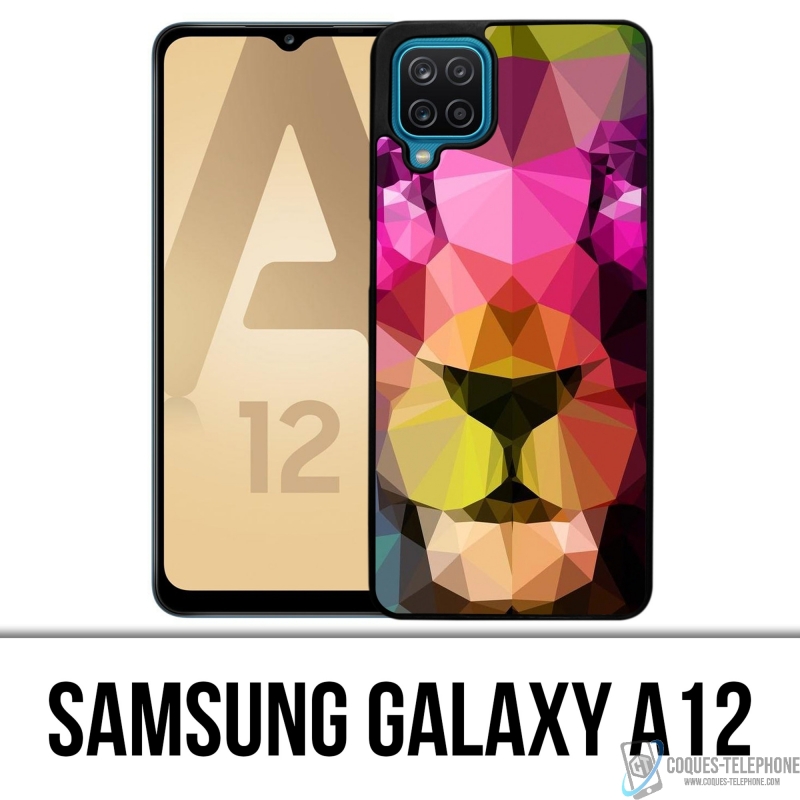 Custodia per Samsung Galaxy A12 - Leone geometrico