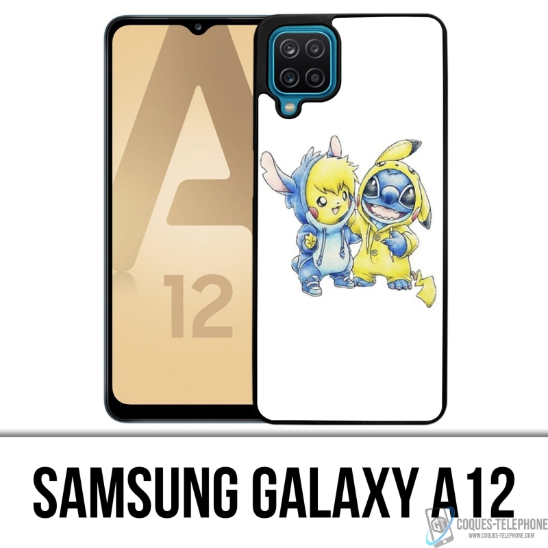 Custodia per Samsung Galaxy A12 - Stitch Pikachu Baby