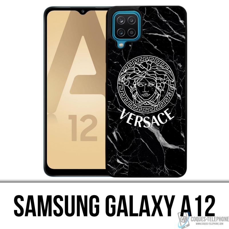 Samsung Galaxy A12 Case - Versace Black Marble