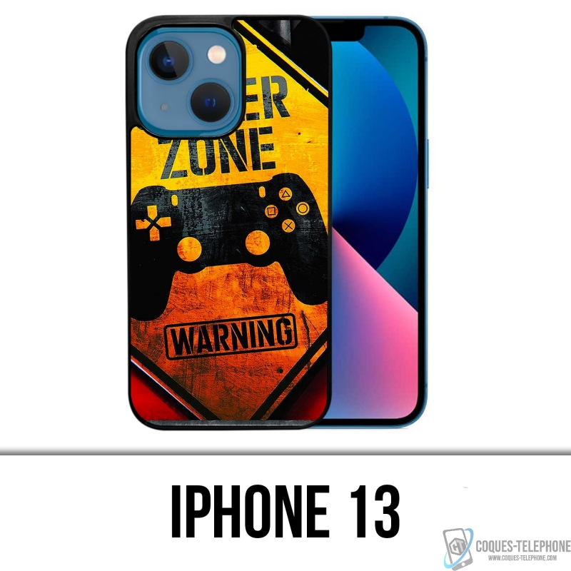 Coque iPhone 13 - Gamer Zone Warning