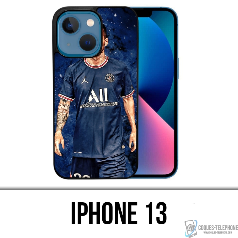 Coque iPhone 13 - Messi PSG Paris Splash