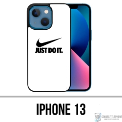 Coque iPhone 13 - Nike Just Do It Blanc