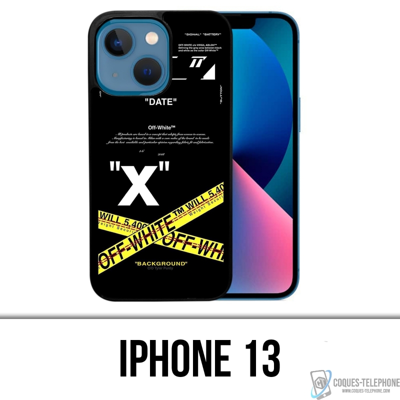 Custodia per iPhone 13 - Linee incrociate bianco sporco