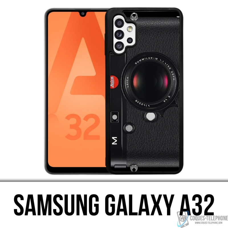 Coque Samsung Galaxy A32 - Appareil Photo Vintage Noir