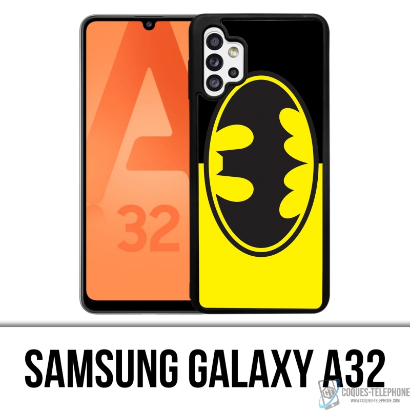 Coque Samsung Galaxy A32 - Batman Logo Classic Jaune Noir