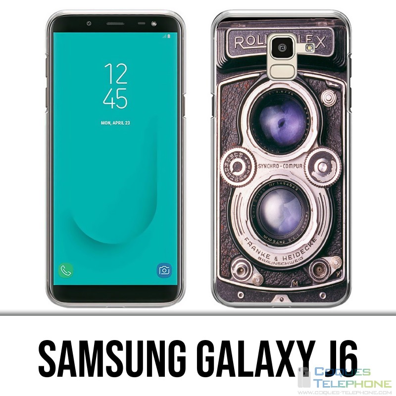 Custodia Samsung Galaxy J6 - Fotocamera vintage nera