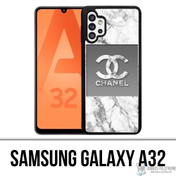 Coque Samsung Galaxy A32 - Chanel Marbre Blanc