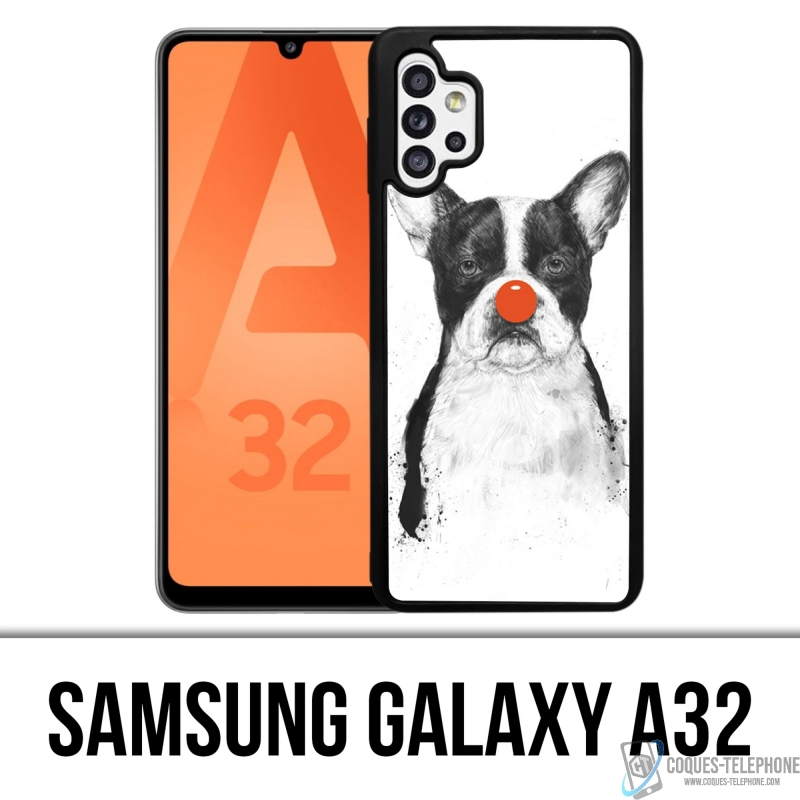 Coque Samsung Galaxy A32 - Chien Bouledogue Clown