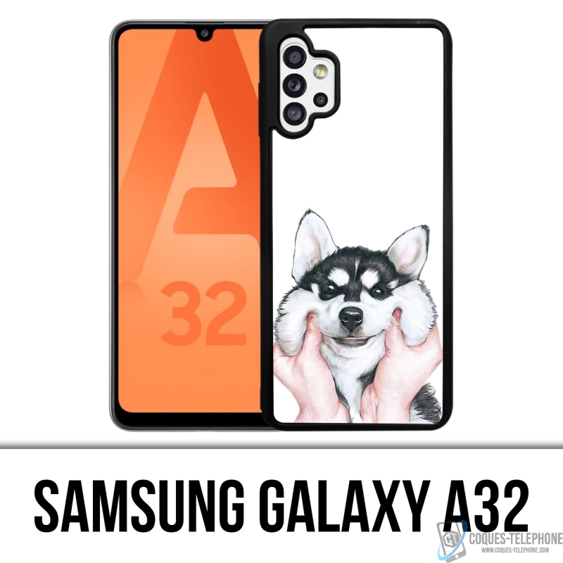 Custodia per Samsung Galaxy A32 - Cane dalla guancia husky