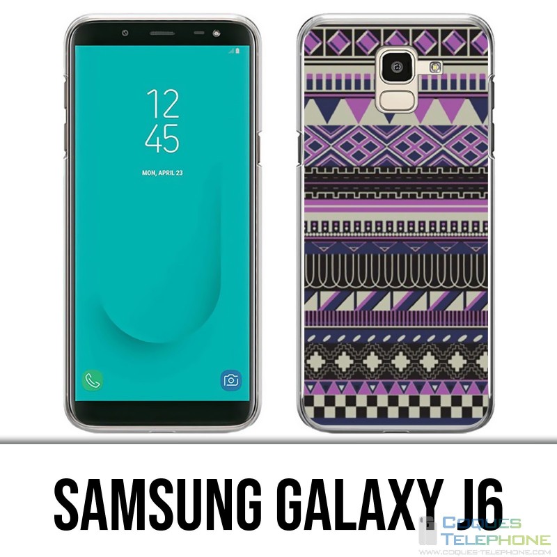Samsung Galaxy J6 Hülle - Purple Azteque