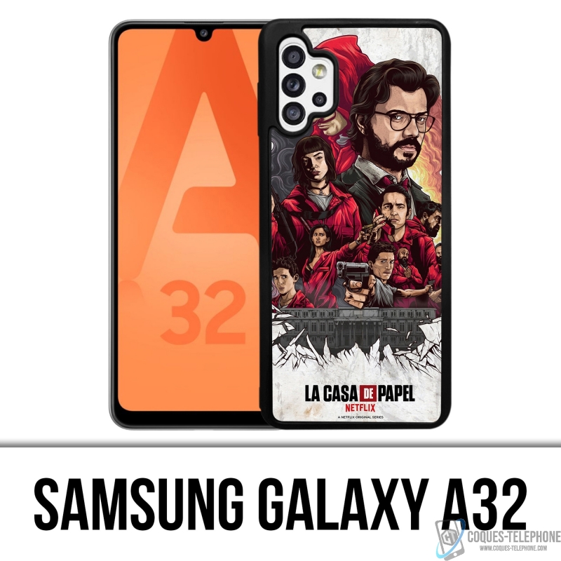 Cover Samsung Galaxy A32 - La Casa De Papel - Vernice Fumetti