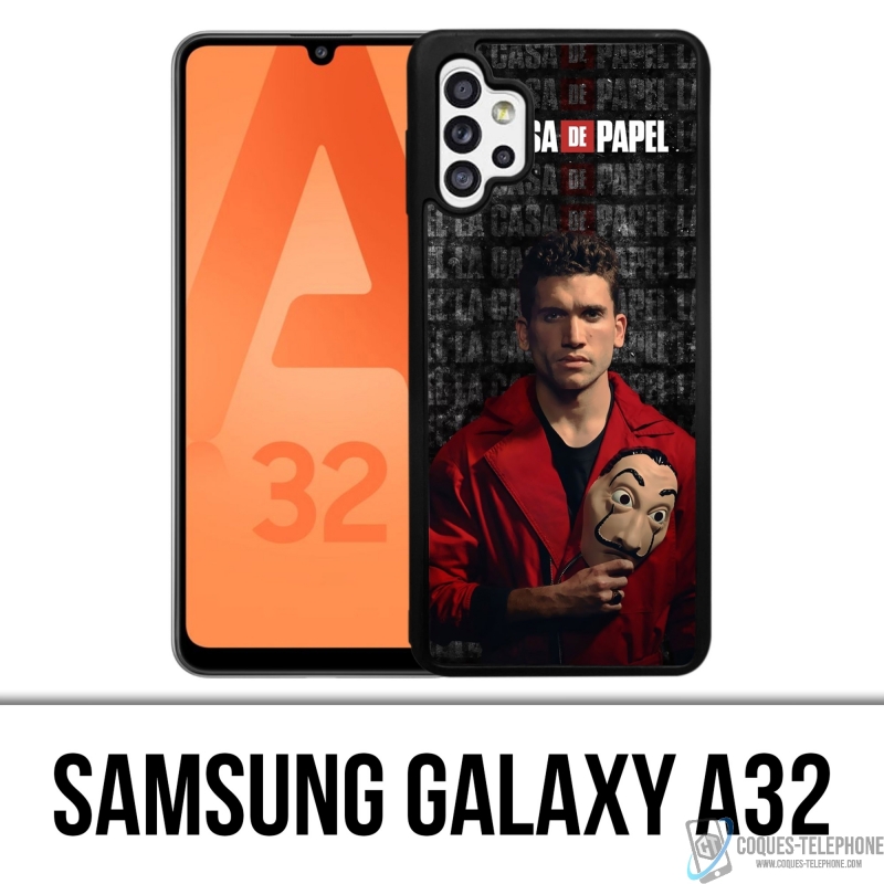 Cover Samsung Galaxy A32 - La Casa De Papel - Maschera Denver