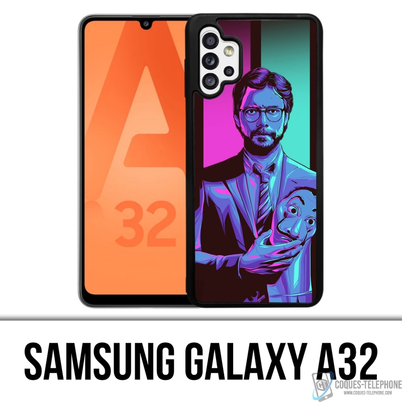 Samsung Galaxy A32 Case - La Casa De Papel - Professor Neon