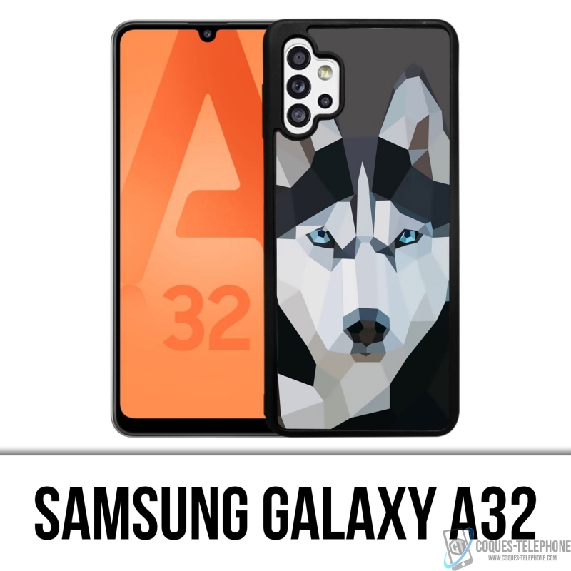 Coque Samsung Galaxy A32 - Loup Husky Origami