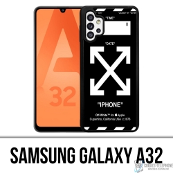 Coque Samsung Galaxy A32 - Off White Noir