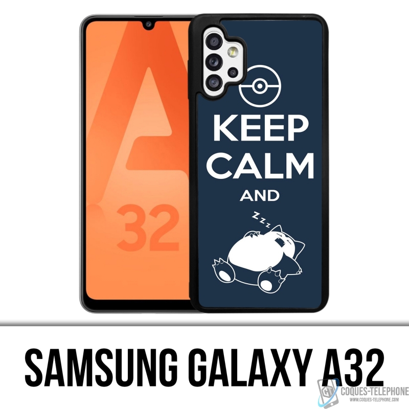 Coque Samsung Galaxy A32 - Pokémon Ronflex Keep Calm