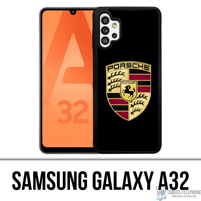 Coque Samsung Galaxy A32 - Porsche Logo Noir