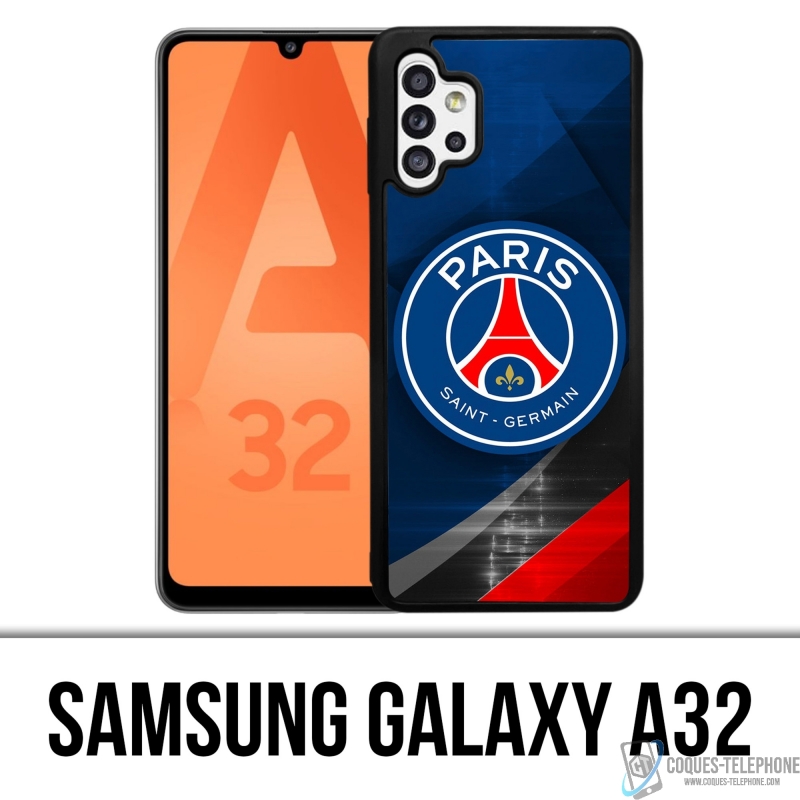 Samsung Galaxy A32 Case - Psg Logo Metal Chrome