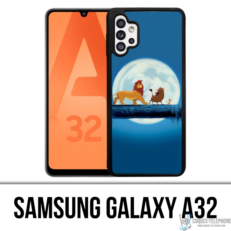 Coque Samsung Galaxy A32 - Roi Lion Lune