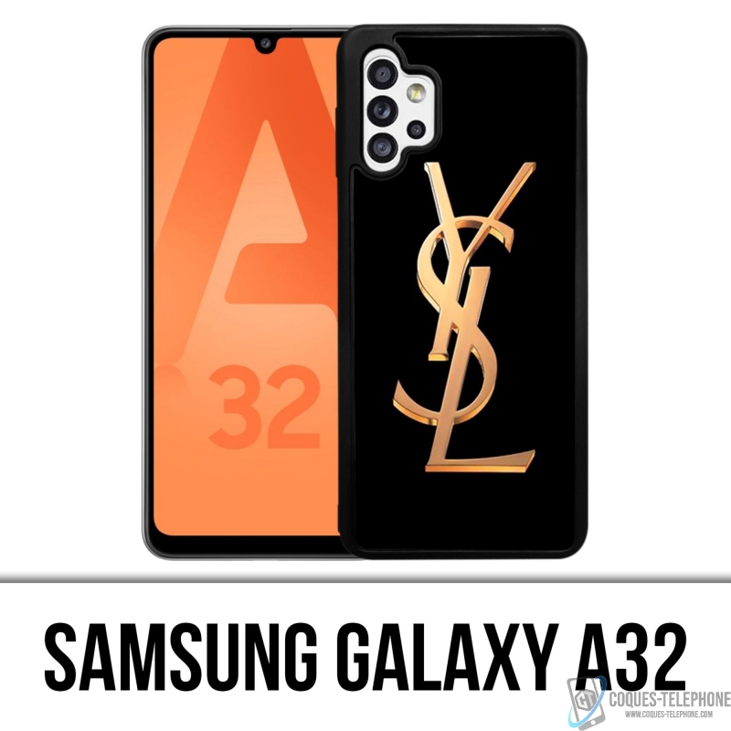 Custodia Samsung Galaxy A32 - Logo Ysl Yves Saint Laurent Oro