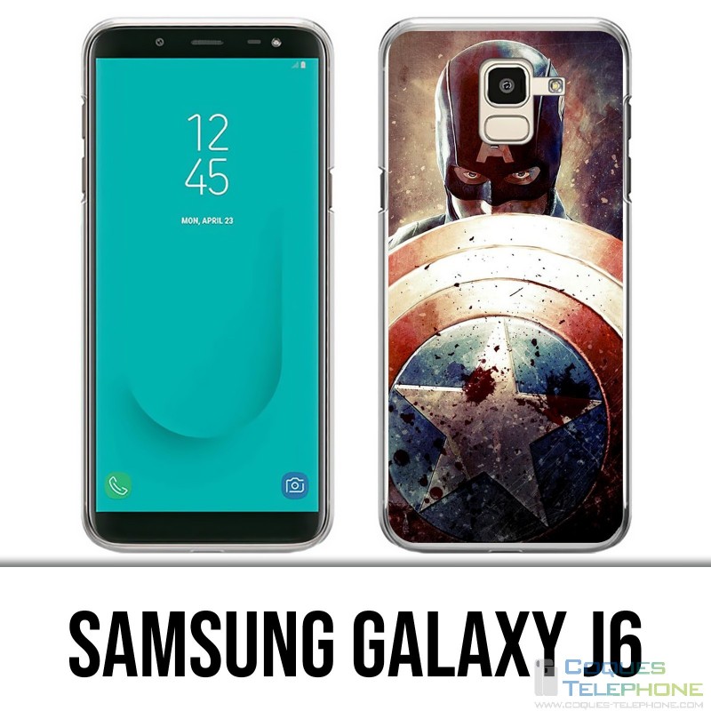 Samsung Galaxy J6 Hülle - Captain America Grunge Avengers