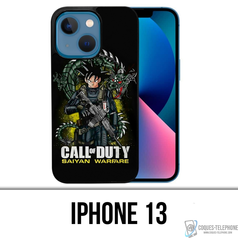 Coque iPhone 13 - Call Of Duty X Dragon Ball Saiyan Warfare