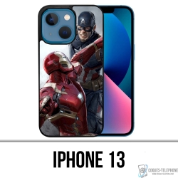 Funda para iPhone 13 - Capitán América Vs Iron Man Avengers