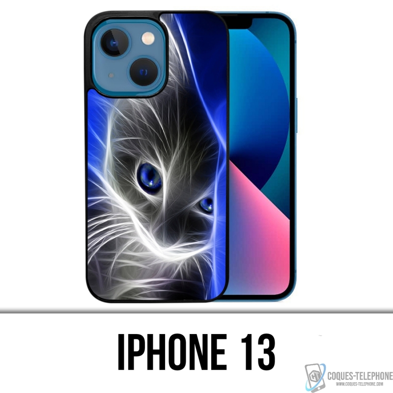 Coque iPhone 13 - Chat Blue Eyes