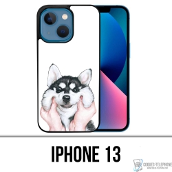 Coque iPhone 13 - Chien Husky Joues