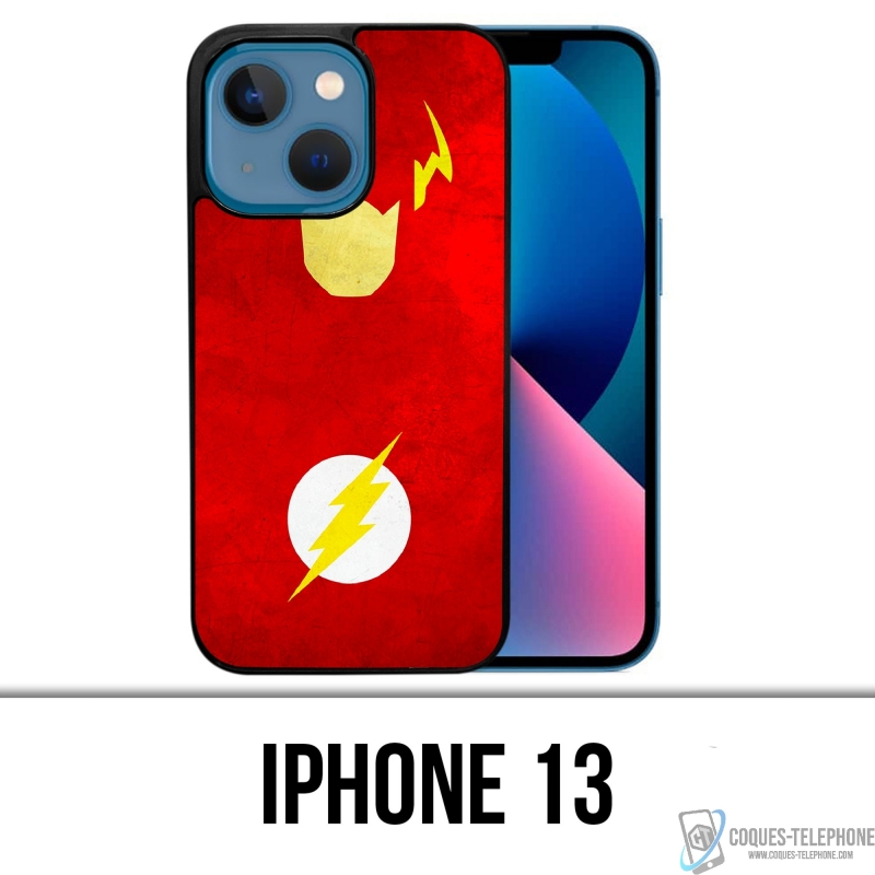 Coque iPhone 13 - Dc Comics Flash Art Design