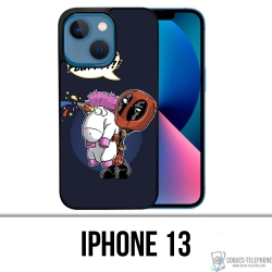 Custodia per iPhone 13 - Deadpool Fluffy Unicorn