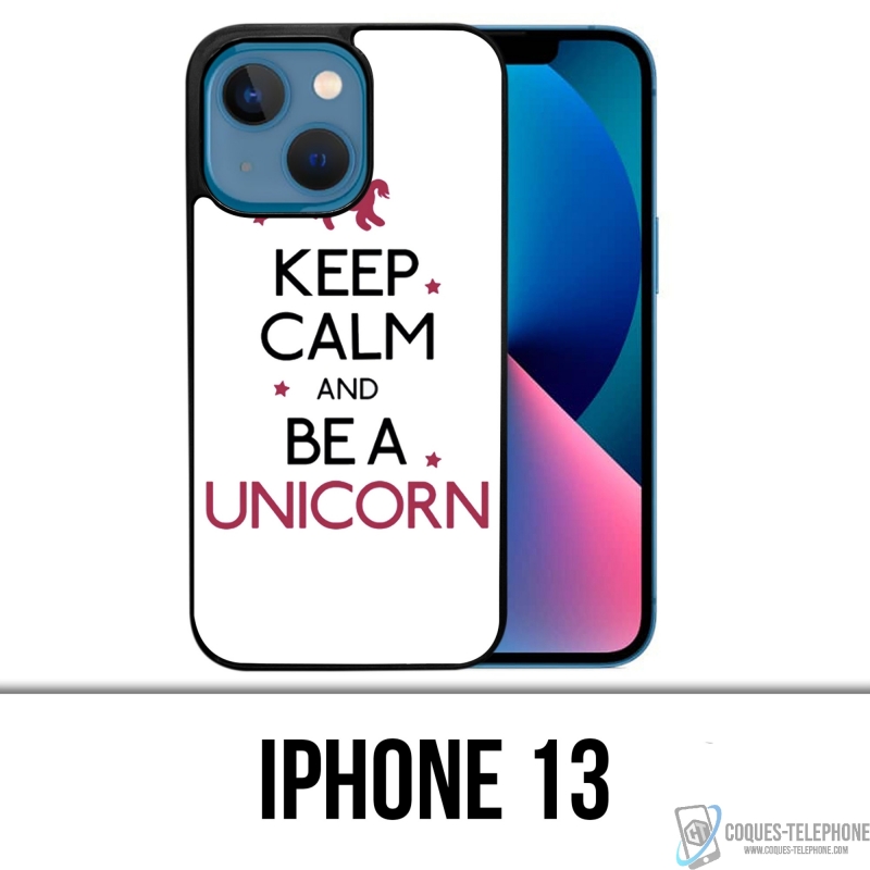 Coque iPhone 13 - Keep Calm Unicorn Licorne